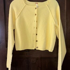 Free People Butter Yellow Cardigan